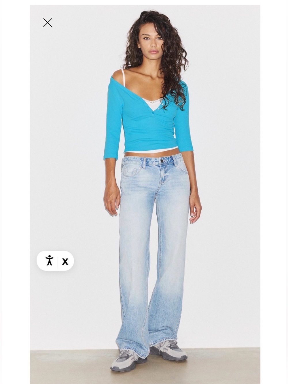 Vintage y2k low rose Light Blue Wide-Leg flared Jeans